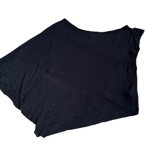 VINTAGE GUESS BLACK SHORT SLEEVE ASYMMETRICAL FLOWY FULL LENGTH TOP SIZE XS - Picture 7 of 7